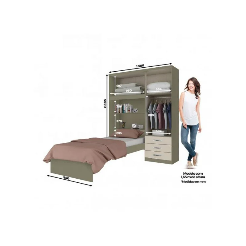 Многофункциональный Детский Шкаф для спальни, детский шкаф, шкаф, встроенная кровать и открытое пространство для хранения, книжный шкаф