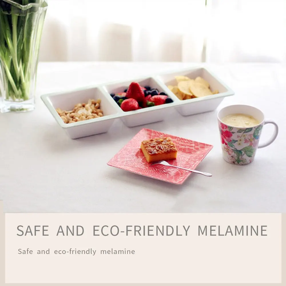  Безопасный и экологически чистый 8 дюймов меламина закуска десерт закуски торт палец-фуд сервировочный квадратная пластина