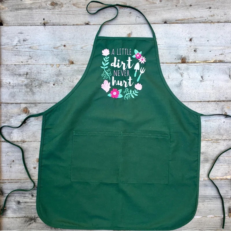 Пользовательские вышивка для взрослых вощеный холст хлопок Садоводство фартук с карманами