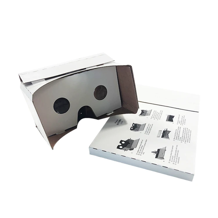 Персонализированные картонные 3d-очки с ремешком для головы с фирменной этикеткой, полноцветная печать логотипа виртуальной реальности, фирменный картон виртуальной реальности