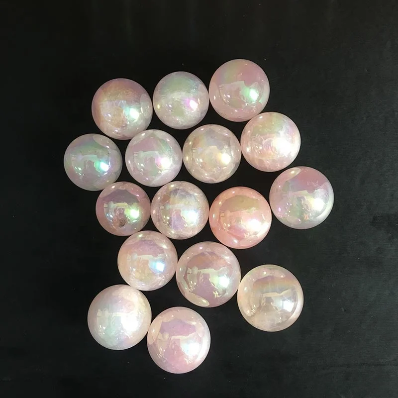 
Factory Produce Electroplating Rainbow Magic Crystal Ball Angel Aura Natural Rose Quartz Sphere 
