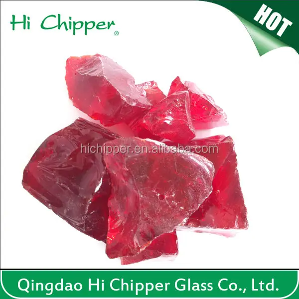 Красные цветные декоративные большие стеклянные Ландшафтные камни