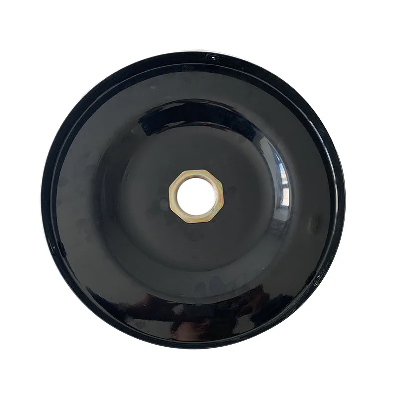 Black spinning metal round aluminum chair base