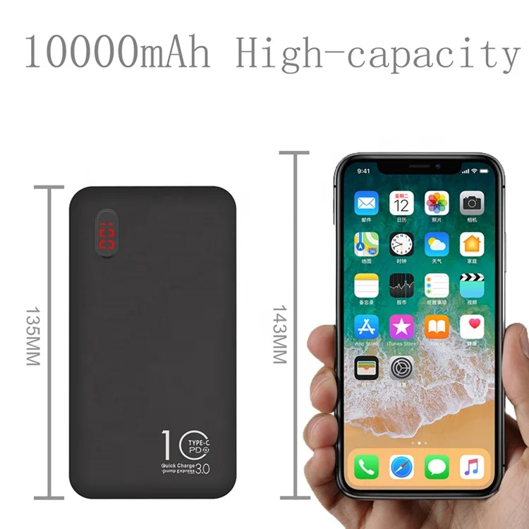 New technology consumer electronics 10000mah fast charging power banks with dual way input