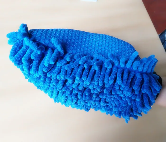 Microfiber single chenille mesh sponge Car wash mitt  for car cleaning and care