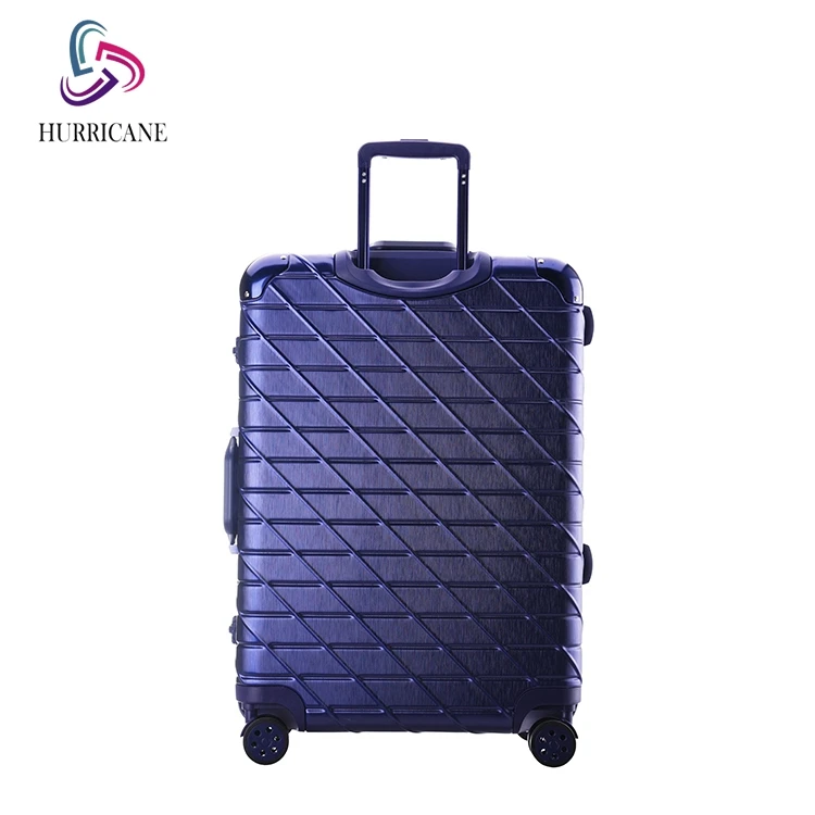 4 wheel aluminium striped luggage soft side metal frame luggage with hidden compartment carry on business suitcase
