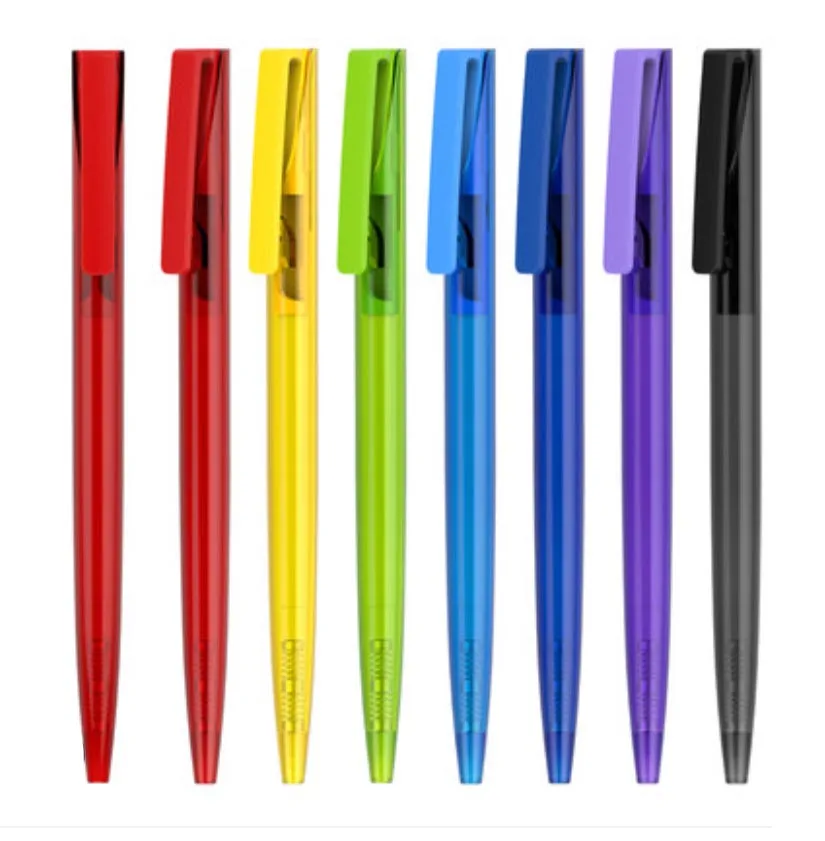 Прозрачная шариковая ручка разных цветов