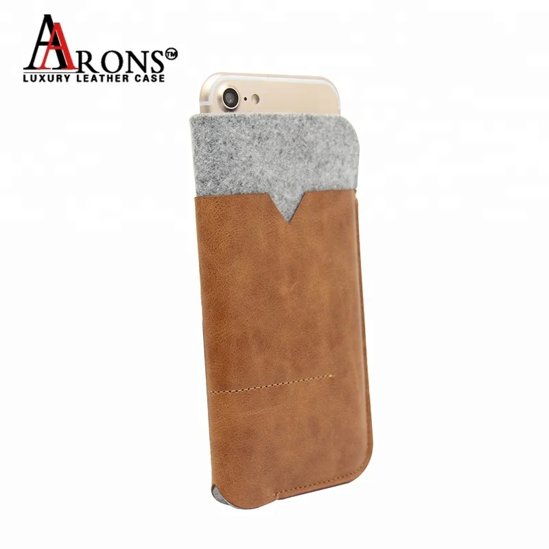 Премиум держатель для карт Универсальный Натуральная корова рукав телефон сумка кожа для iphone 6/7
