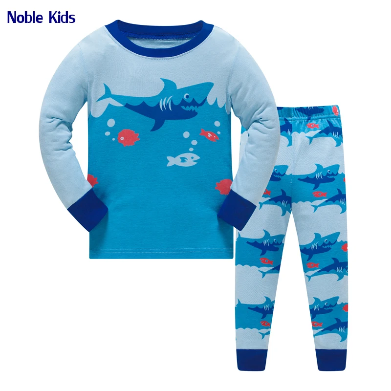 
Home boys clothing sets bird Printing custom wholesale winter cotton animal children pyjamas 