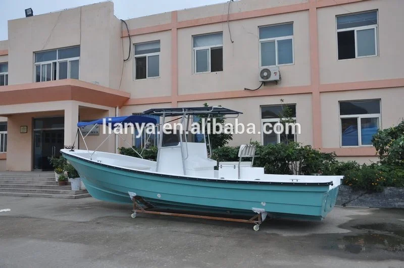 Liya 7.6m outboard steering four stroke Japan fiberglass panga boat