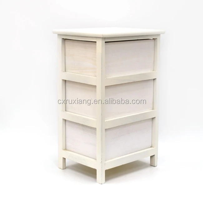 3 drawers White kids wooden storage cabinet bedroom furniture