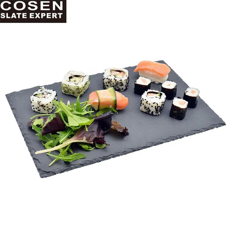
Bulk buy from china factory natural black stone slate japanese restaurant tableware plate cheese board cake board 
