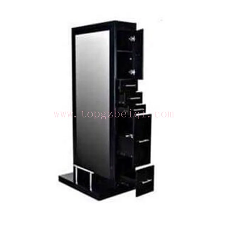 Unique design hairdressing portable luxury white double side salon mirror with drawer