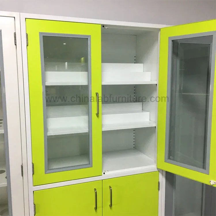 School lab chemical steel storage cabinet / glassware storage cabinet