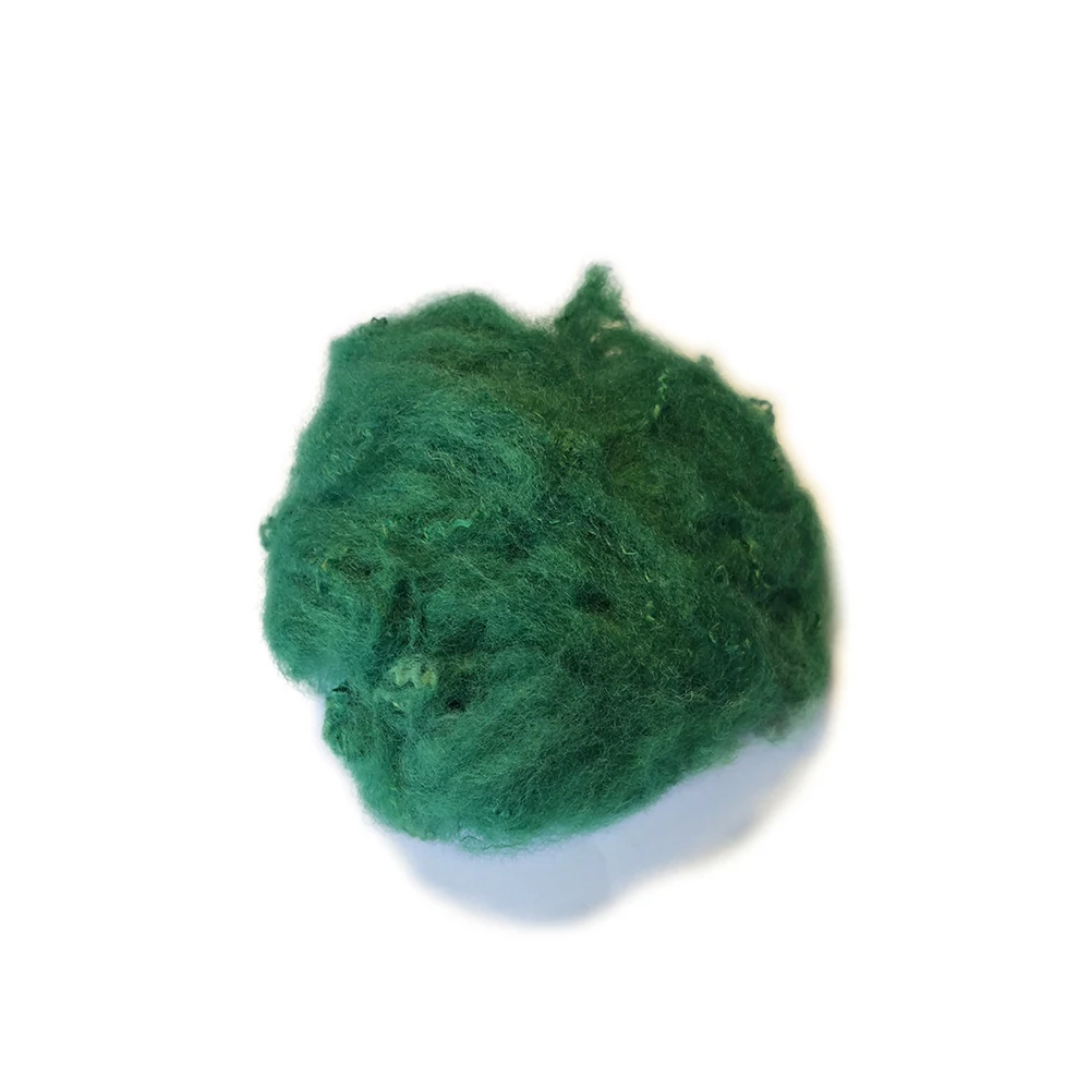 dope dyed green color polyester staple fiber density
