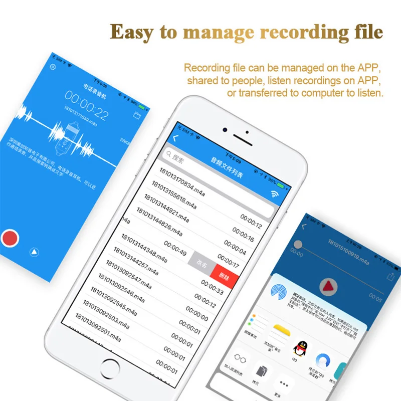 3.5mm Headphone Plug Cell Phone Call Recorder Earphone for iPhone