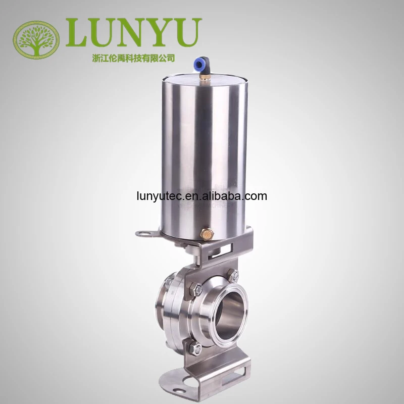 
Stainless Steel Sanitary Pneumatic Butterfly Valve with Position Sensor 