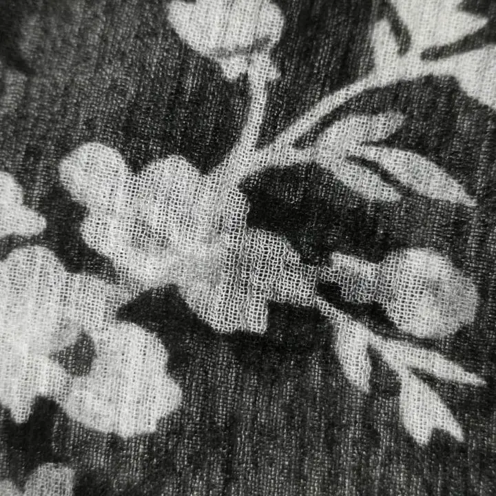 Pure silk organza Crinkle Printed Floral Crinkle Silk wedding Organza Fabric