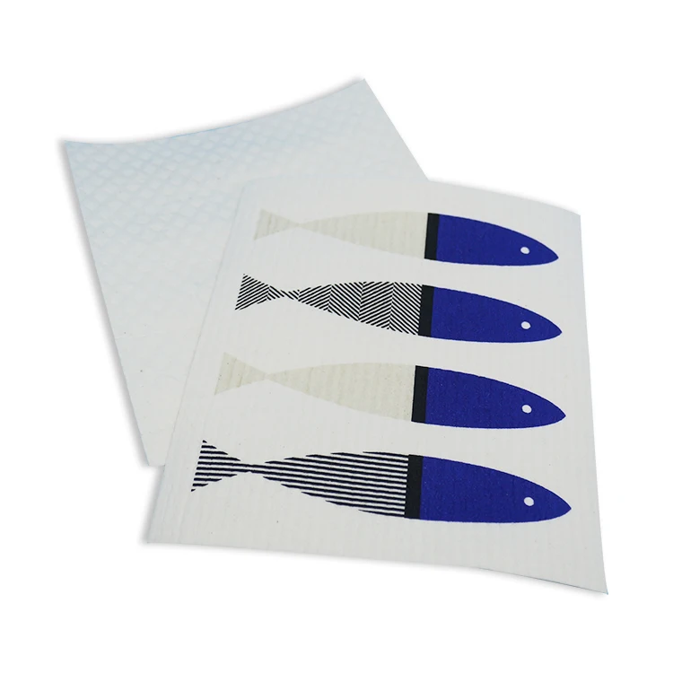 Изготовленная на заказ Экологически чистая шведская кухонная целлюлозная салфетка для посуды с принтом