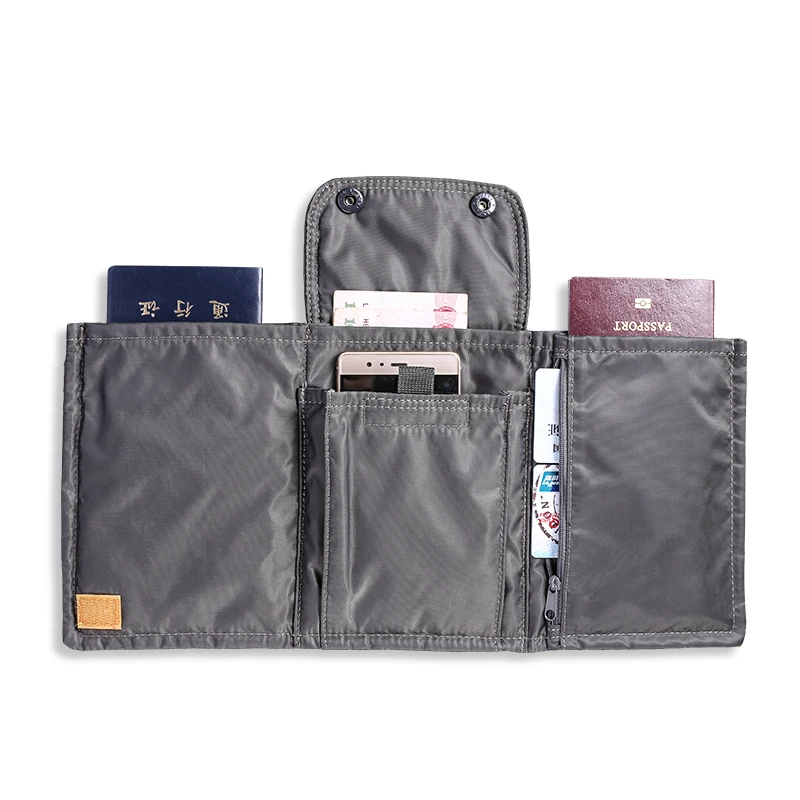 Large Capacity Travel Neck Pouch Passport Cover For Men