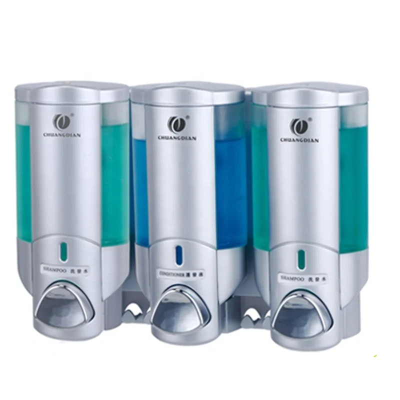 Triple Wall Mounted Shower Gel / Shampoo / Conditioner Lotion Dispenser CD-3016A