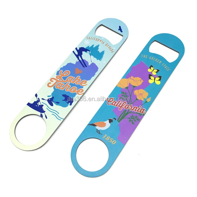 
Custom Logo metal Stainless Steel bottle opener Blank White sublimation Flat Bar Blade bottle opener 
