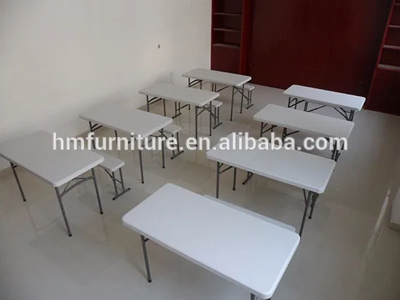 Foldable Portable Table Traveling Plastic 120cm Outdoor Table Dutable Powder-coated Steel Tubular Fram Modern for 4 Seats 45mm