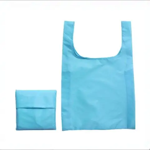 full version silkscreen logo custom-printed vest 190t polyester folding shopping bag