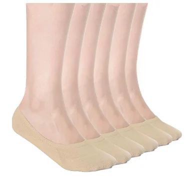 Носки женские хлопковые, невидимая подкладка, Нескользящие, с низким вырезом