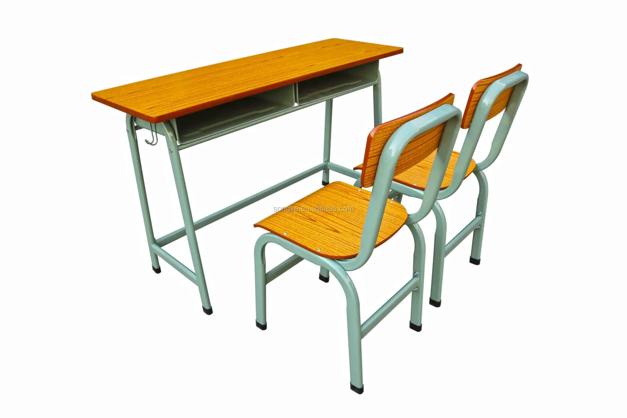 
Durable Stack-able Student Desk And Chair Double Seat School Table and Chair 