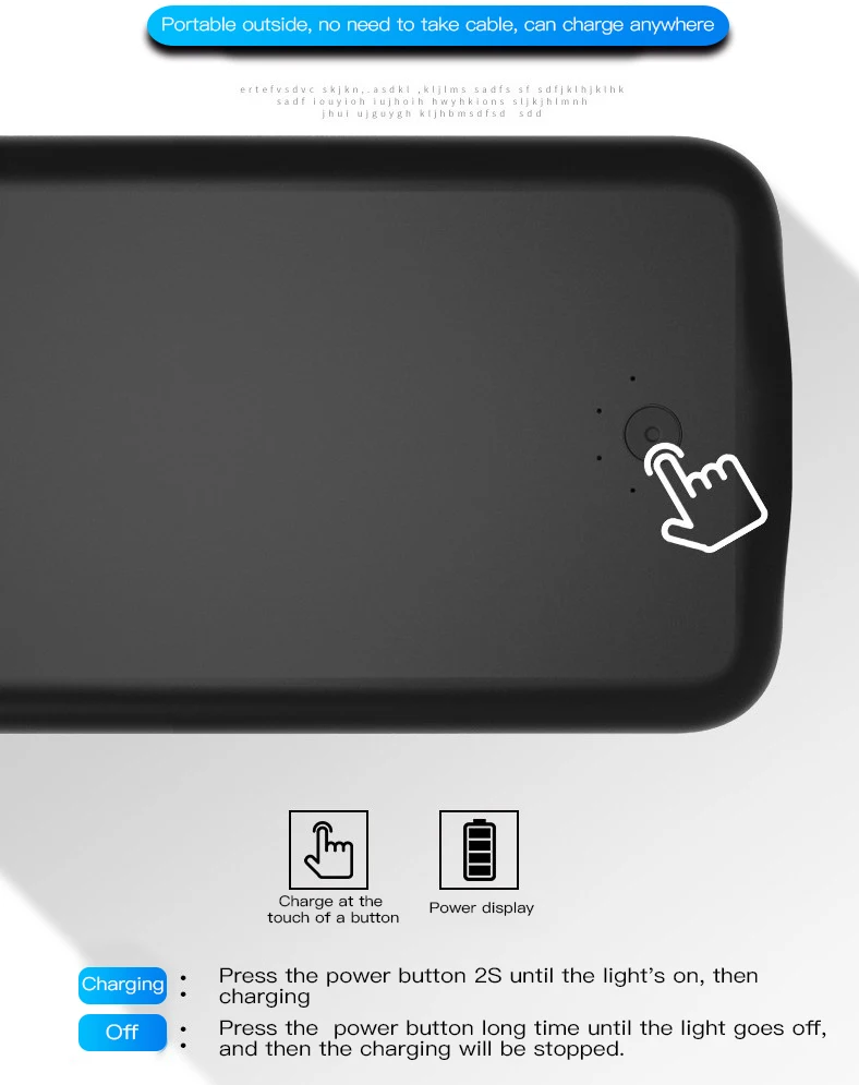 
New Power Banks Wireless Charging IP68 Shockproof Waterproof Battery Phone Case Charger Mobile Phone Case for iPhone X/XS 