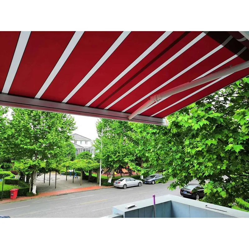 Outdoor Wind Resistant Motorized Aluminum Material Full Cassette Balcony Rain Protection Awning