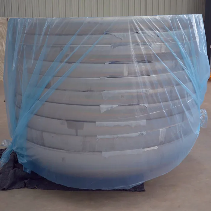 Elliptical stainless steel pipe end cap for tank head