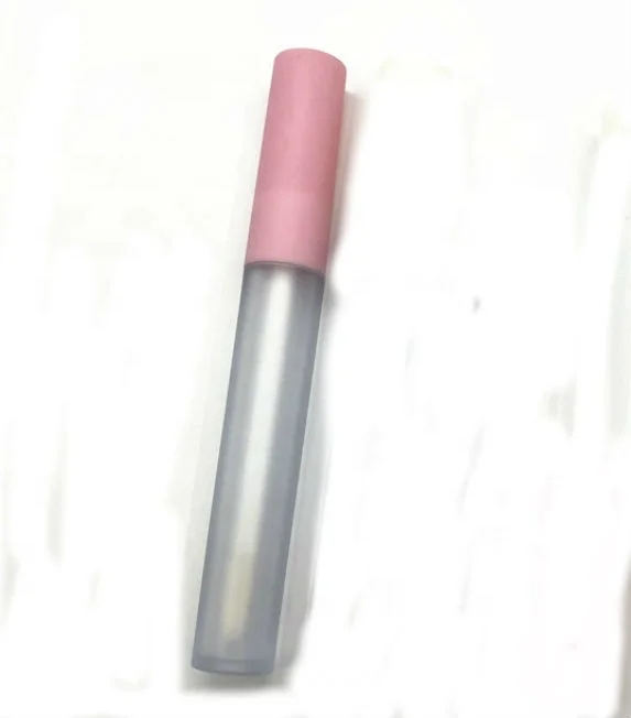 
Empty Transparent Frosted Pink White Cosmetic Packaging 3ml Lip Gloss Tube 