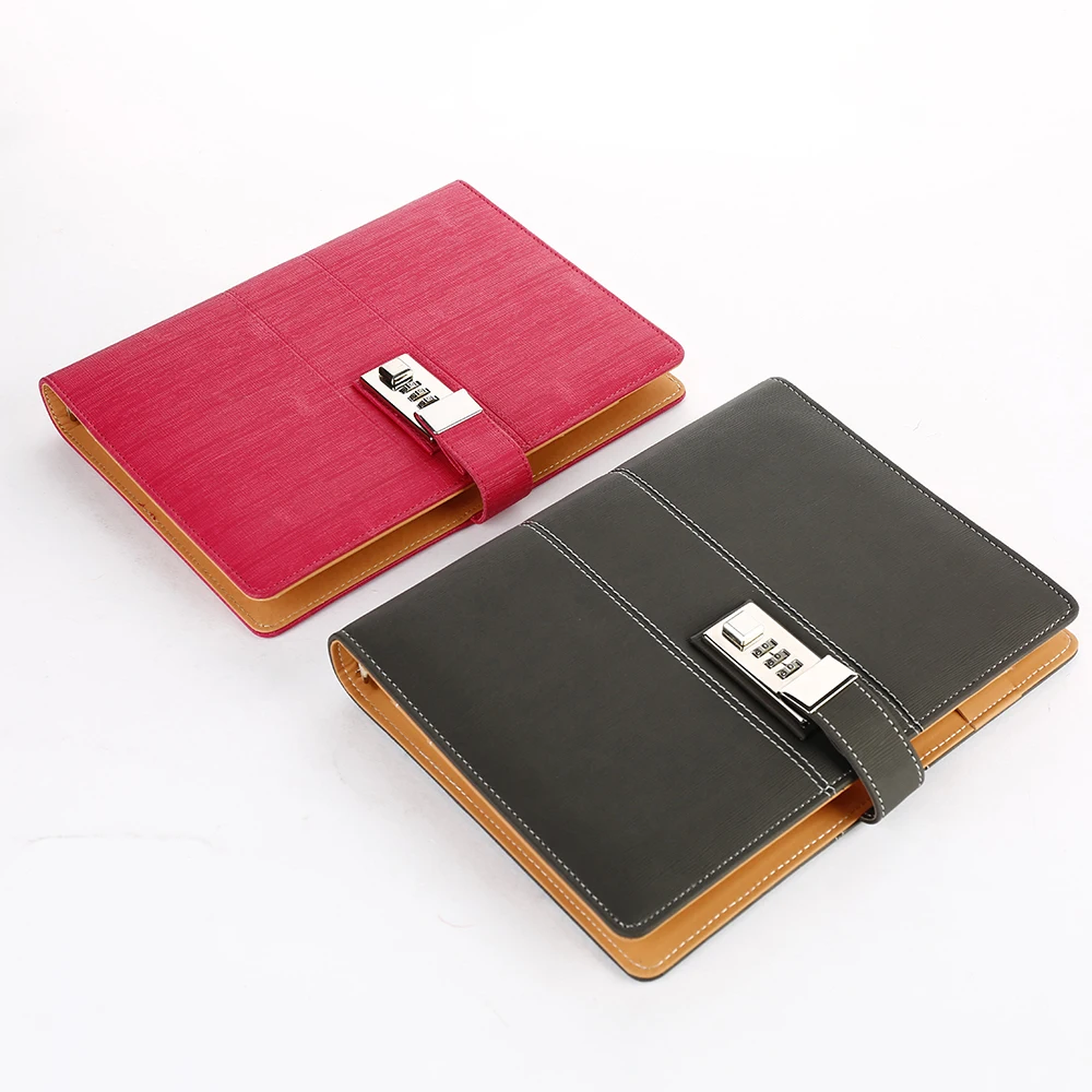 Custom personalized diary with lock security officers loose leaf spiral notebook