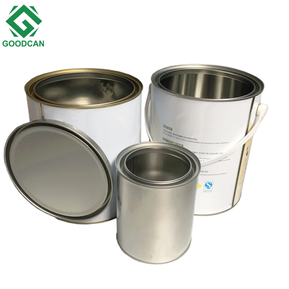 Iron tinplate 1 liter paint bucket 1 liter round  paint can with lid