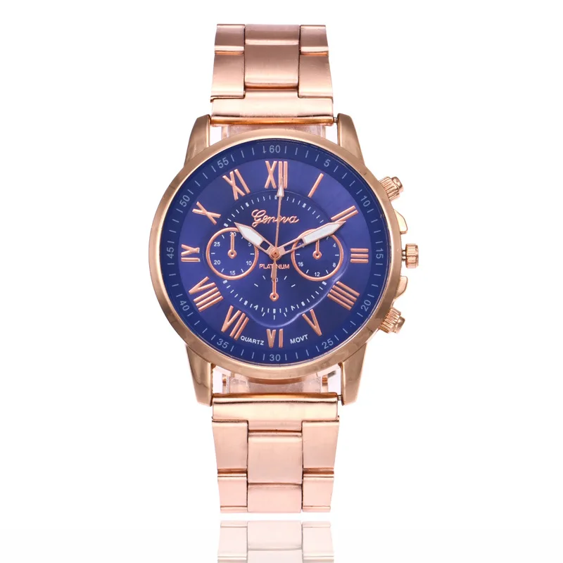 Luxury Geneva Quartz Watch Women Men Classic Stainless Steel Strap Dress Wrist Watch Casual Unisex Watches (KWT2123)