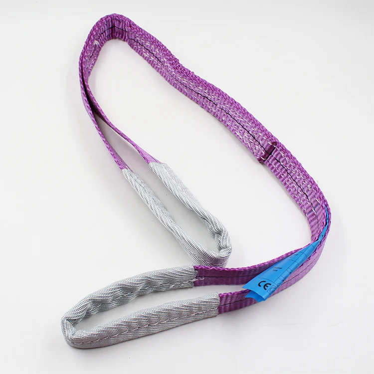 30mm  Width 1T Color Code Purple Polyester Webbing Sling With Flat Or Becket Eyes