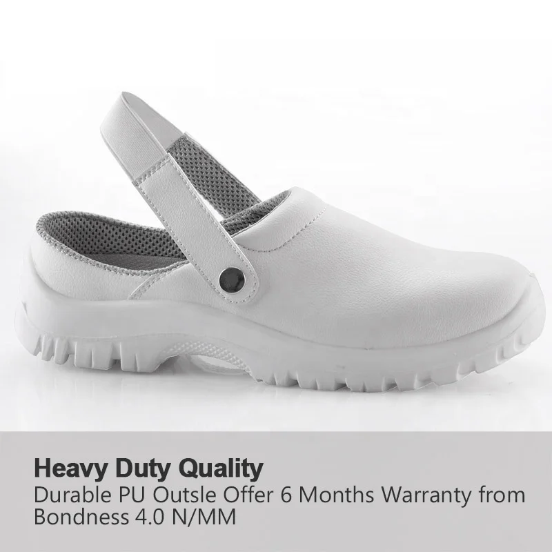 Anti Slip White Chef Work Shoes Kitchen Safety Trainers Lady & Women in KFC Food Industry,  Restaurant, Cleanroom, Laboratory