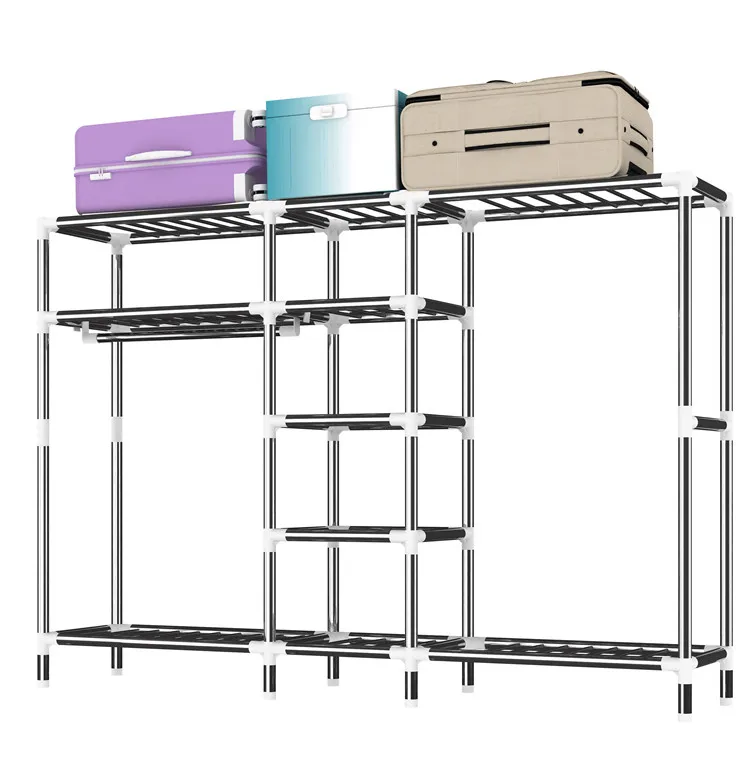
168*45*168CM size folding fabric plastic wardrobe bedroom closet cabinet steel frame C1703 