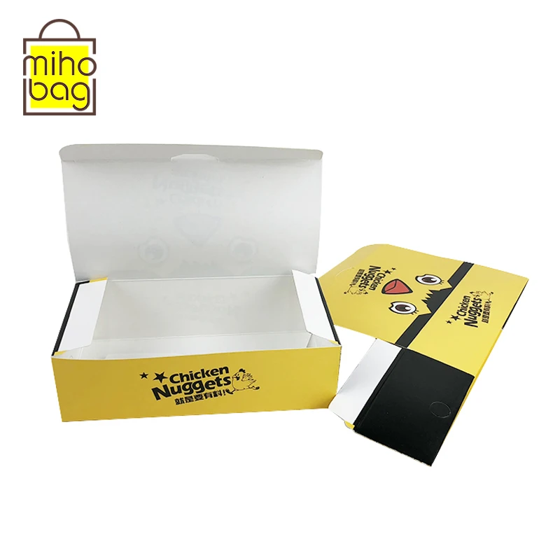 
wholesale disposable logo printed paper for fried chicken popcorn box standing fries boxes 