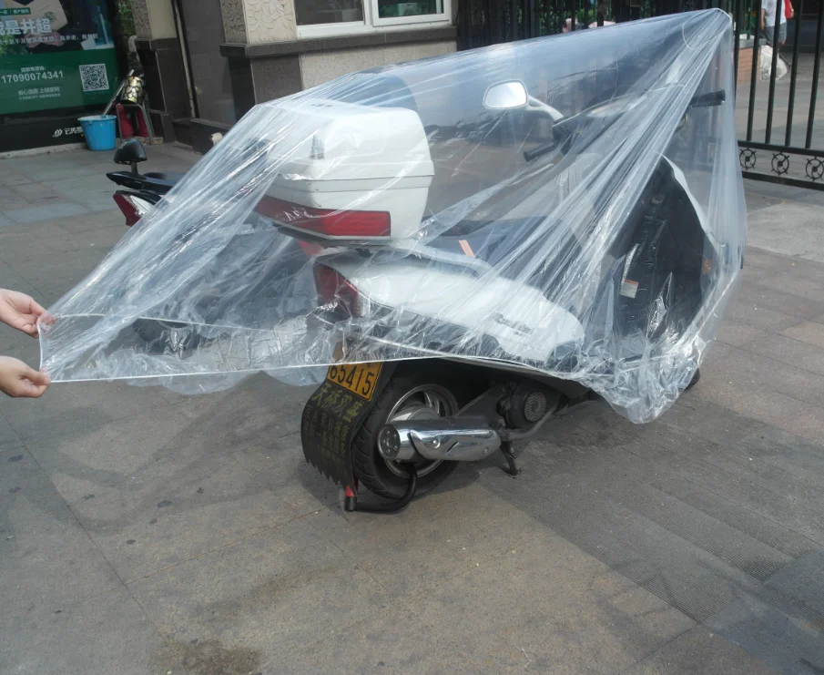 Motorcycle Clear Plastic Temporary Universal Disposable Cover Rain Dust LARGE