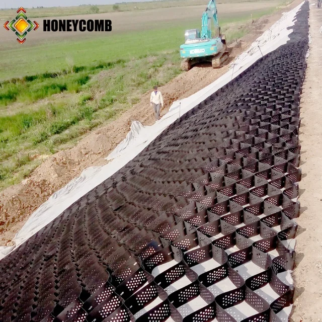 
geocell honeycomb confinement system gravel geogrid 