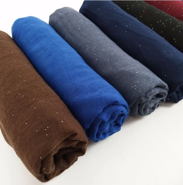 ZIPEI Hui Monochrome Scarf Cotton Glitter Viscose 2019 Cheap Hijab Muslim