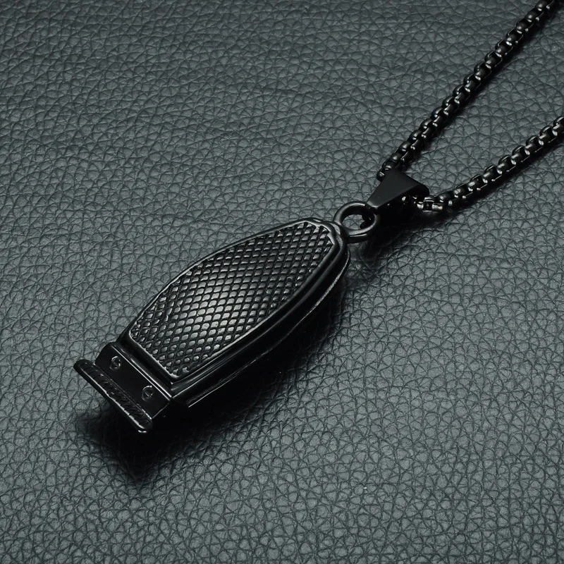 high quality 316 L stainless steel Barber Shop   Barber  Hairdresser shaving pusher Pendant   Necklace