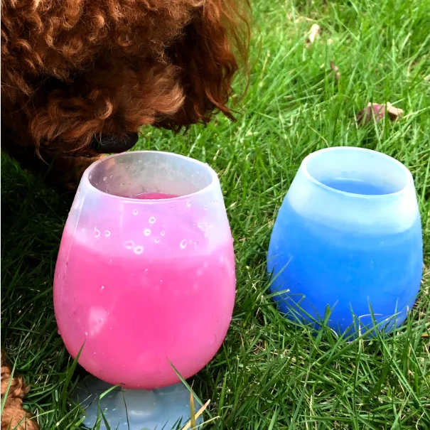 silicone cup Silicone Wine Glasses  With Matching Silicone Straws