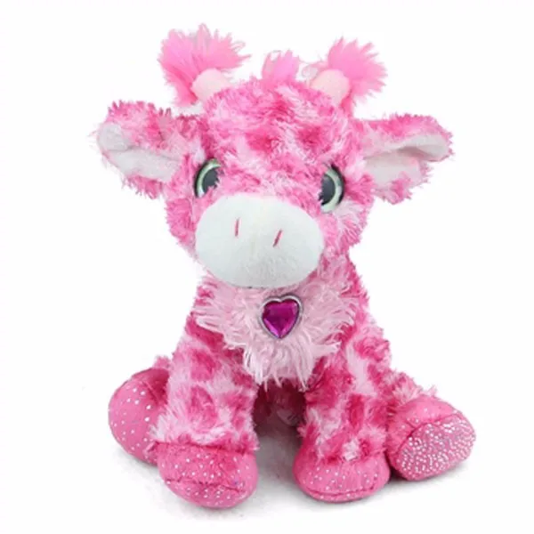 Очень мило рекламные пользовательские 100% PP фарш розовый жираф плюшевые игрушки