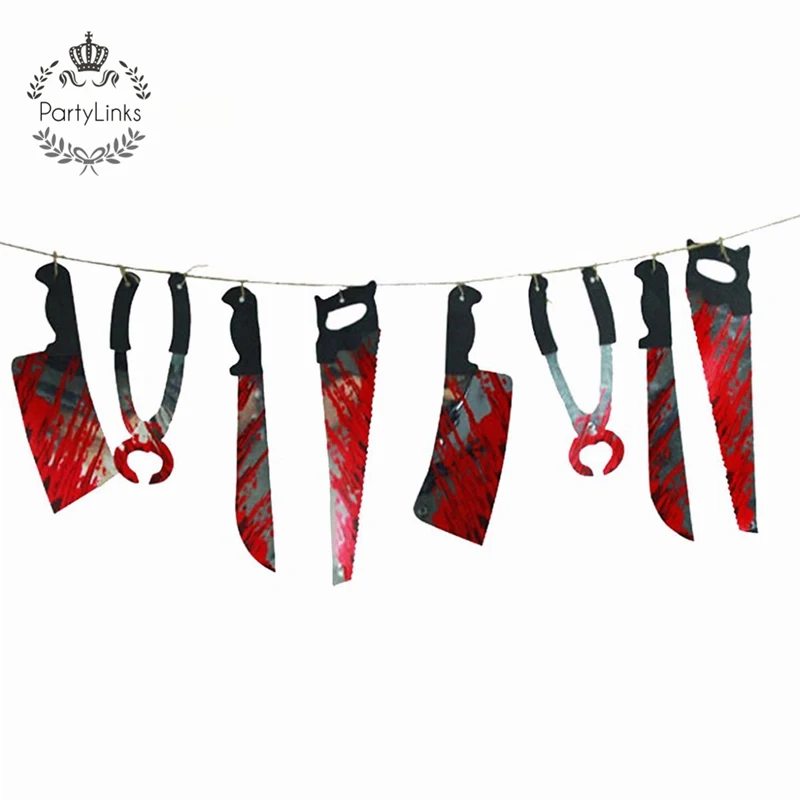 Halloween Party Bloody Scary Garland Decoration Set Splattered Halloween Scary