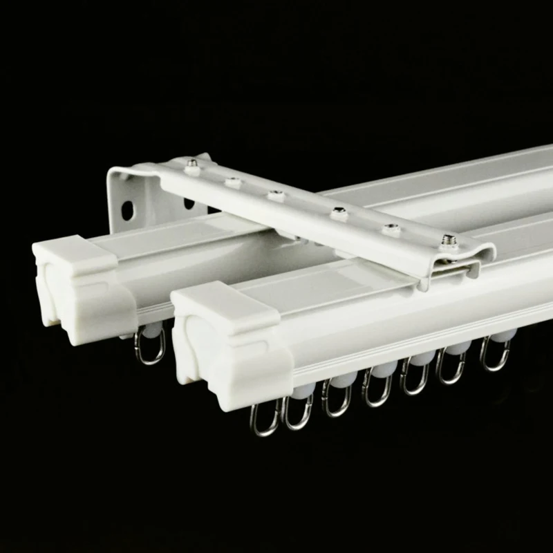 Motor Motorised Bendable Pvc Types American Curtain Rail Slides 90 Degree Silent Curtain Track