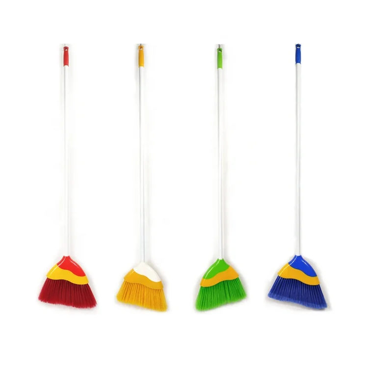 new design floor clean plastic broom premium factory broom in china with soft fiber escobas
